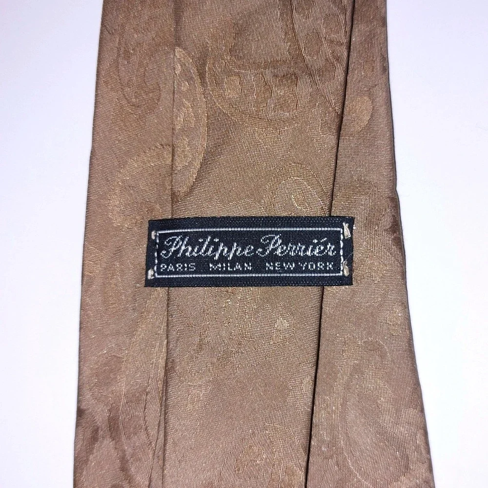 Philippe Perrier Geoffrey Beene Silk Ties Brown Paisley Blue Floral Vintage  Two